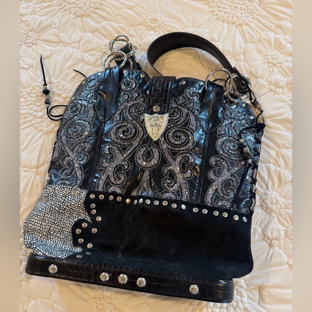 Rhinestone Leather Purse - Picture 2 of 11